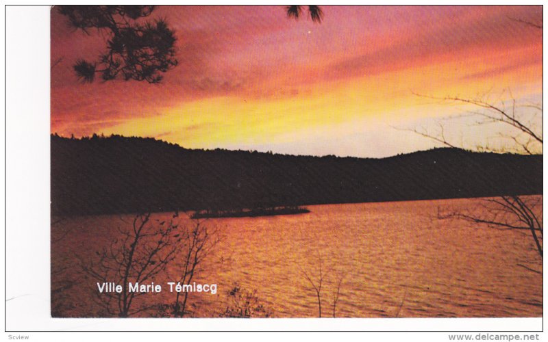 Sunset View, Lake at Ville Marie, Temiscamingue, Quebec, Canada, PU-1975