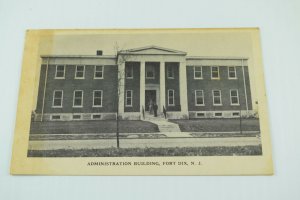 WWI WWII Administration Building Fort Dix, NJ World War Vintage Postcard P72 