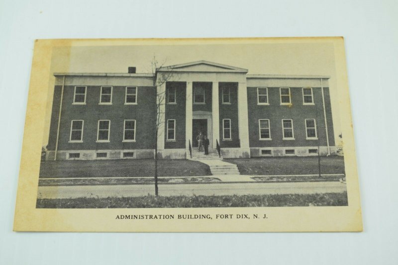 WWI WWII Administration Building Fort Dix, NJ World War Vintage Postcard P72 