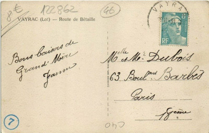 CPA VAYRAC - Route de Betaille (122862)