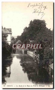 Old Postcard Dreux The Banks of the Blaise at Bridge Métézeau