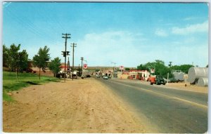 c1950s Santa Rosa, NM Route 66 Texaco Mobilgas Lee Caskey Postcard US Hwy A91