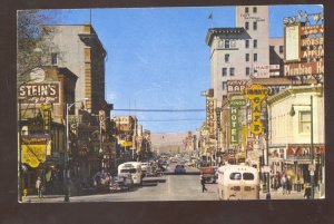 ALBUQUERQUE NEW MEXICO ROUTE 66 DOWNTOWN STREET SCENE BUS CARS POSTCARD