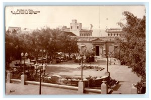 Early Cespedes Park City Hall Cuba Real Photo RPPC Postcard (F17)