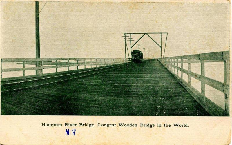 NH - Hampton. Hampton River Bridge, Longest Wooden Bridge in the World