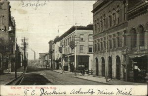 Houghton MI Sheldon St. c1905 Postcard