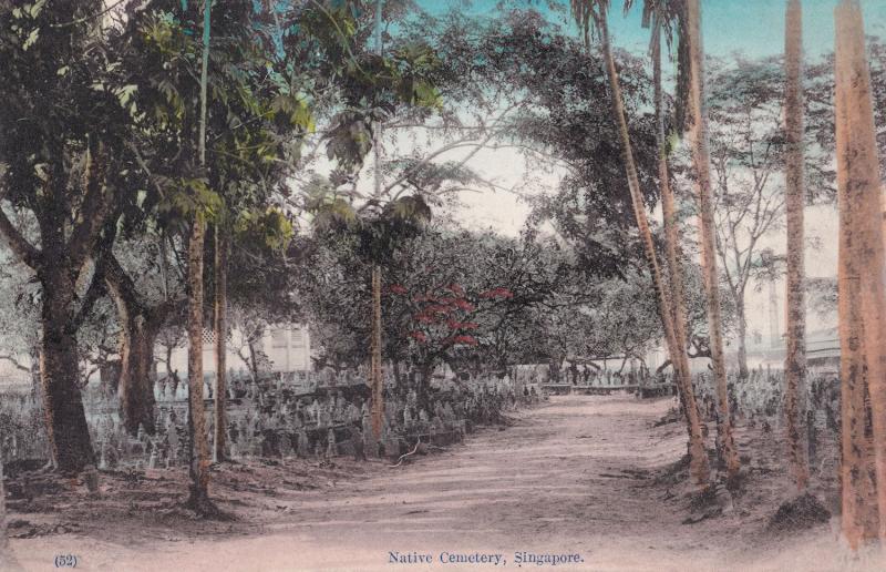 Native Cemetery Singapore Old Postcard