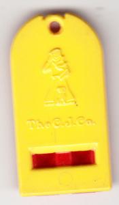 Plastic Cracker Jack Whistle Red & Yellow