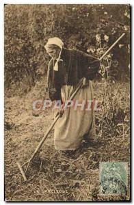 Old Postcard Folklore the weeder Woman