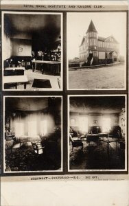 Esquimalt Victoria BC Royal Naval Institute & Sailors Club RPPC Postcard H1