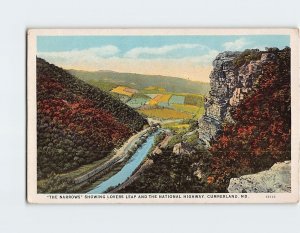 Postcard The Narrows Showing Lovers Leap And The National Highway, Maryland