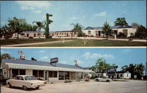 Leesburg Florida FL Motel Restaurant 1950s-60s Postcard