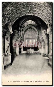 Old Postcard Avignon Interior of the Cathedral