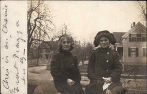 Braintree Massachusetts MA Young Women Vintage Coats Hats c1910 RPPC PC