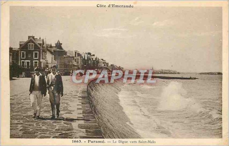 Old Postcard Parame Emerald Coast La Digue to Saint Malo