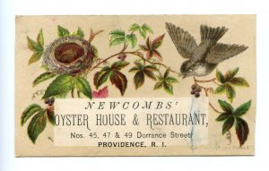 PROVIDENCE RI*OYSTER HOUSE & RESTAURANT*DORRANCE ST*L PRANG LITHO*TRADE CARD