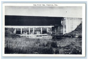 View Of Jump River Dam Waterfalls Prentice Wisconsin WI Vintage Postcard