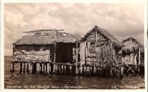 RPPC Postcard Venezuela Ranchos de Santa Rosa de Agua Maracaibo Stilt Houses