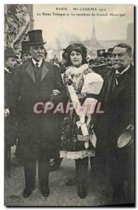 Old Postcard Paris Mi Careme The Czech Queen and Members of the City Council