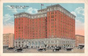 IA, Iowa         HOTEL FORT DES MOINES        Automobiles      1920 Postcard