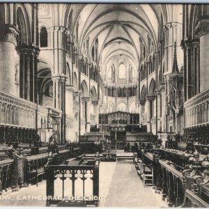 c1910s Canterbury, England Cathedral Choir Gothic Interior Vaulted Ceiling A356