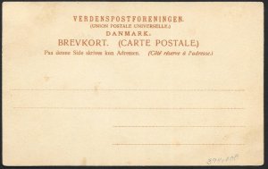 DENMARK Stamps on Postcard Shield Unused c1905