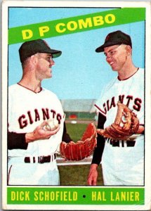 1966 Topps Baseball Card S Schofield Hal Lanier San Francisco Giants sk1987