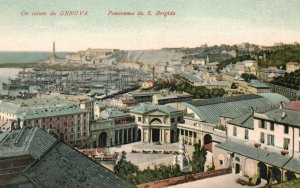 Postcard 1910's Panorama Da S. Brigida E Stazione Principe Genova Genoa Italy IT