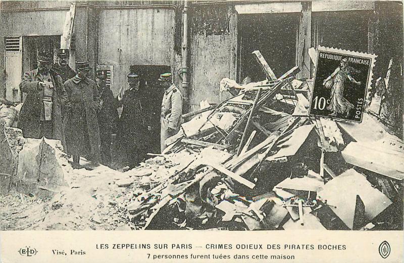 France social history carte d`autrefois zeppelin disaster Paris