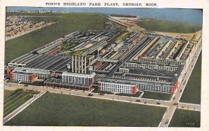 Ford Motor Co Highland Park Plant Detroit Michigan 1920s postcard