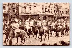 1923 Parade of Cavaliers Soldiers Antwerp Belgium UNP DB Postcard P6