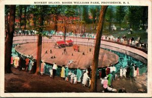 Monkey Island Roger Williams Park Providence RI Rhode Island UNP WB Postcard A4