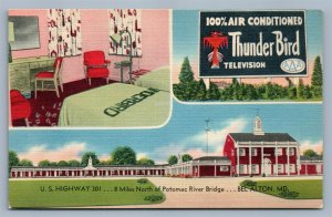 BEL ALTON MD THUNDER BIRD HOTEL ADVERTISING VINTAGE POSTCARD