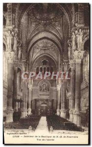 Old Postcard Lyon Interior of the Basilica of Fourviere View Of The Entrance