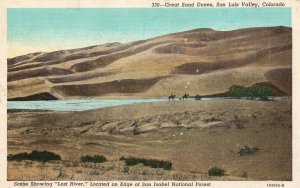 San Luis Valley Colorado Great Sand Dunes Lost River San Isabel Vintage Postcard