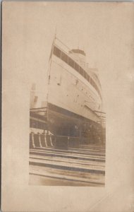 RPPC Steamship Michigan City Chicago Line in Dry Dock c1912 Postcard F22