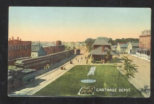 CARTHAGE NEW YORK NY RAILROAD DEPOT TRAIN STATION VINTAGE POSTCARD