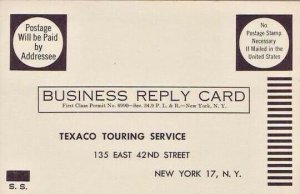 Texaco Touring Service Route Advise postcard promotional postcard