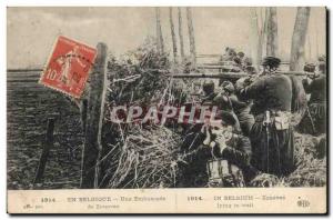 Old Postcard Army in Belgium An ambush Zouaves