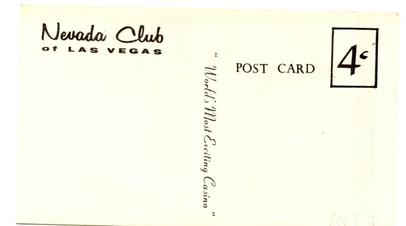 Postcard Nevada Club Las Vegas NV I'm On my Way Home Flat Busted