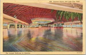 Coconut Grove Salt Lake City Utah UT Largest Ballroom Linen Postcard D81 UNUSED