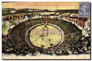 Postcard Old Bulls Bullfight Nimes Interior of racing arenas during a bullfight