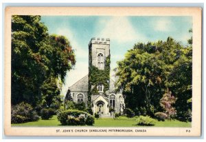 c1950's St. John's Church (Anglican) Peterborough Quebec Canada Postcard