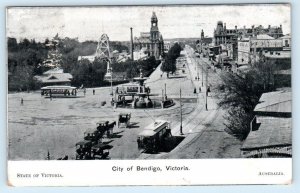 BENDIGO, Victoria Australia ~ STREET SCENE American Fleet c1908 Postcard