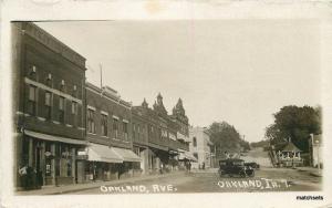 1923 Oakland Iowa Street Scene RPPC Real Photo postcard 6296 autos 