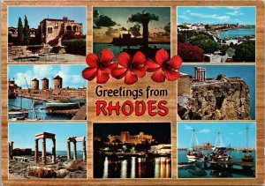 Greeting from Rhodes Greece Postcard PC544