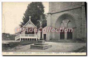 Old Postcard surroundings Morlaix Our Lady of La Salette the church and Calvary