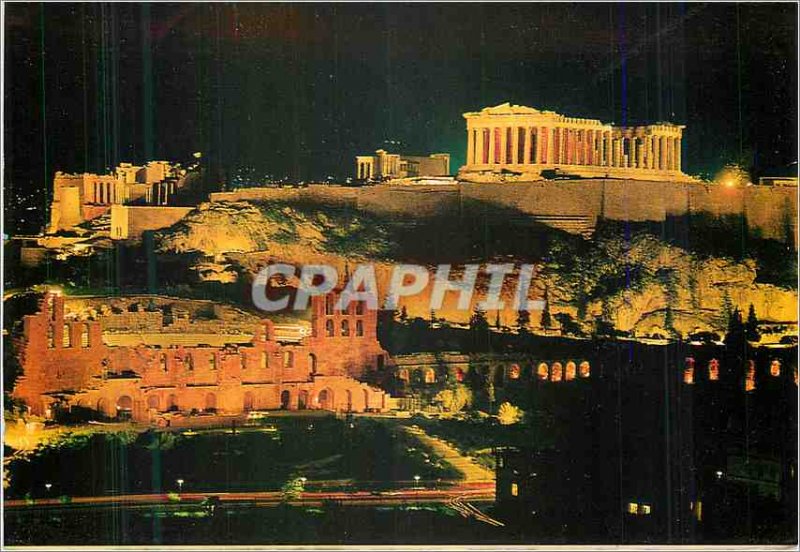 Postcard Modern Athens Acropolis of enlightened