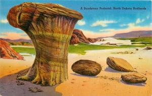 Toadstool Sandstone Shale North Dakota ND Postcard