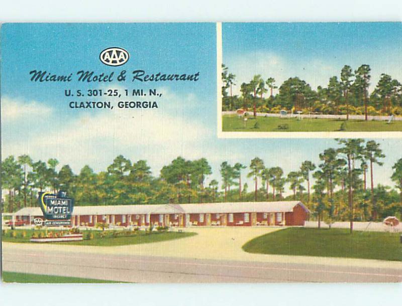 Unused Linen MIAMI MOTEL & RESTAURANT Claxton Georgia GA u8713